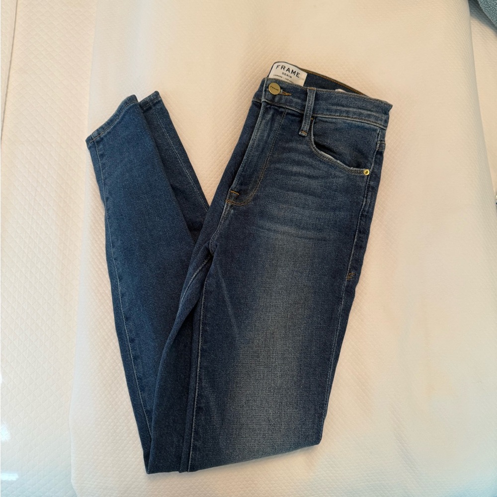 Frame Denim High-Rise Skinny Jeans | Size 24